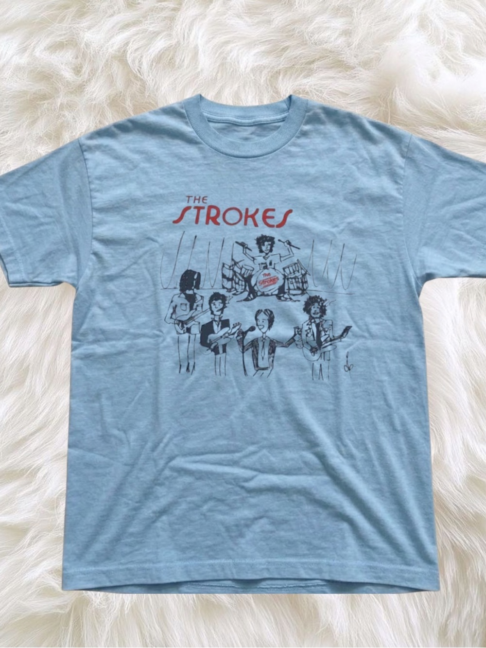 Gildan Light Blue The Strokess Graphic Tee